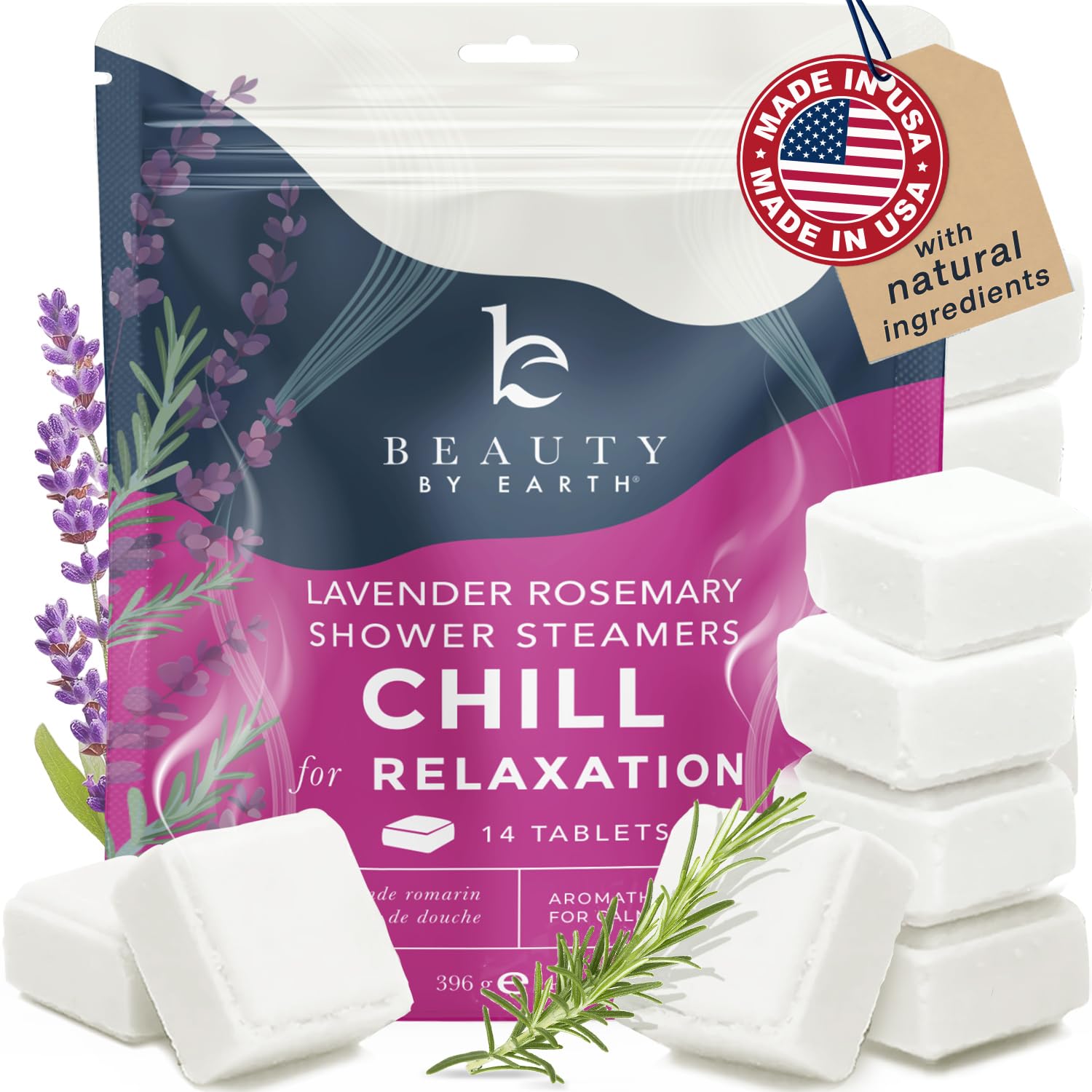 Shower Steamers Aromatherapy - USA Made with Natural Ingredients & Lavender Oil, Large Shower Bombs for Stress Relief, Relaxing Spa Gifts for Women &