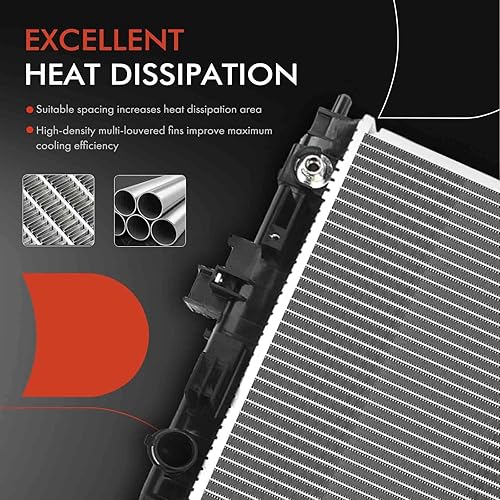 Miniatura 5 de A-Premium Conjunto de radiador de refrigerante del motor con enfriador de aceite de transmisión compatible con Cadillac ATS 2013-2016 L4 2.5L,