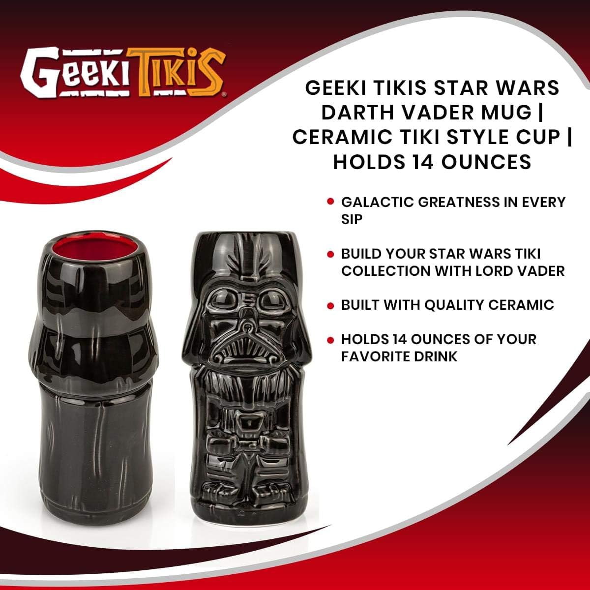 Geeki Tikis Star Wars Darth Vader Mug | Official Star Wars Collectible Tiki Style Ceramic Cup | Holds 14 Ounces - Image 7