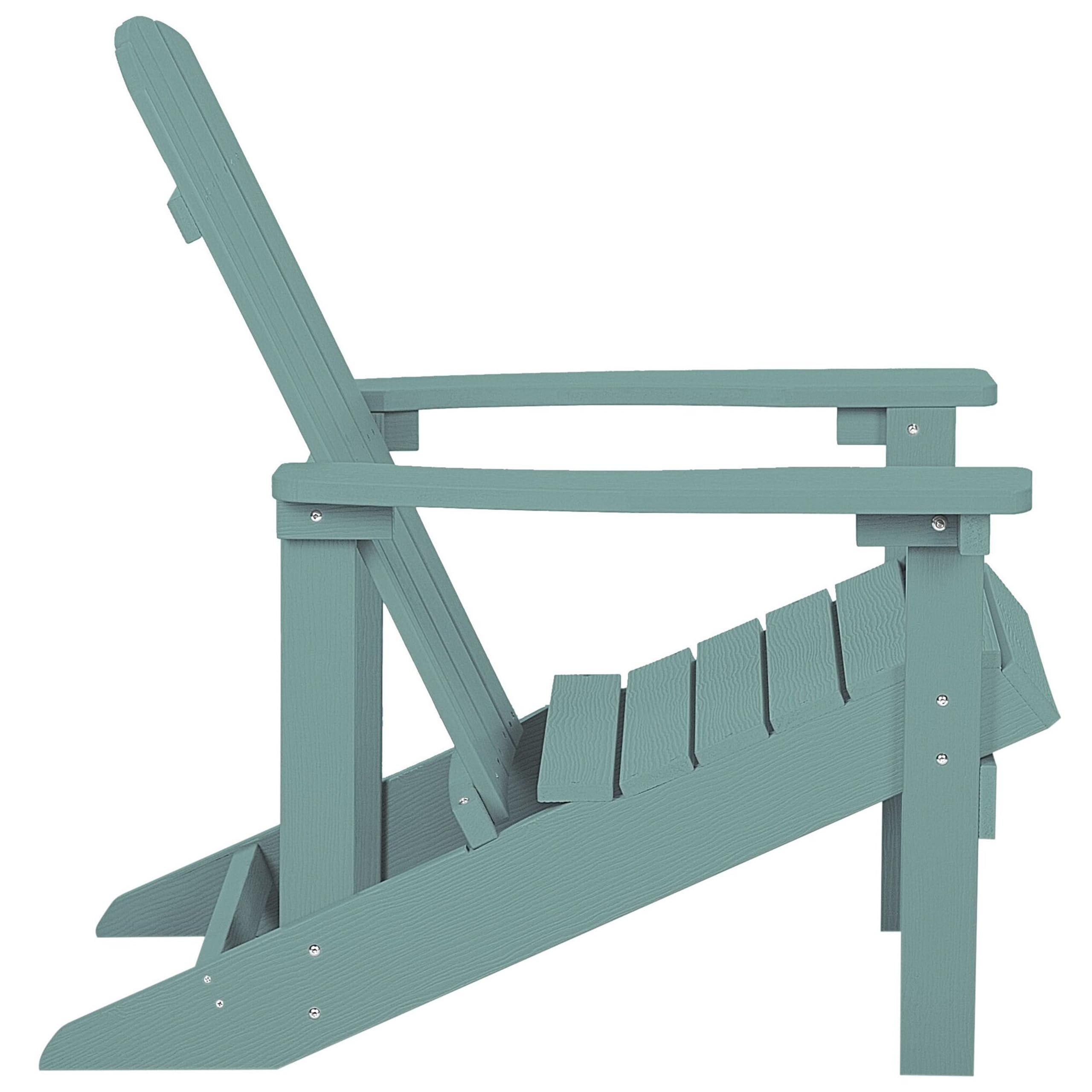 Beliani Silla de jardín Verde Turquesa de Madera sintética con reposapiés Resistente a la Intemperie Estilo Moderno Adirondack