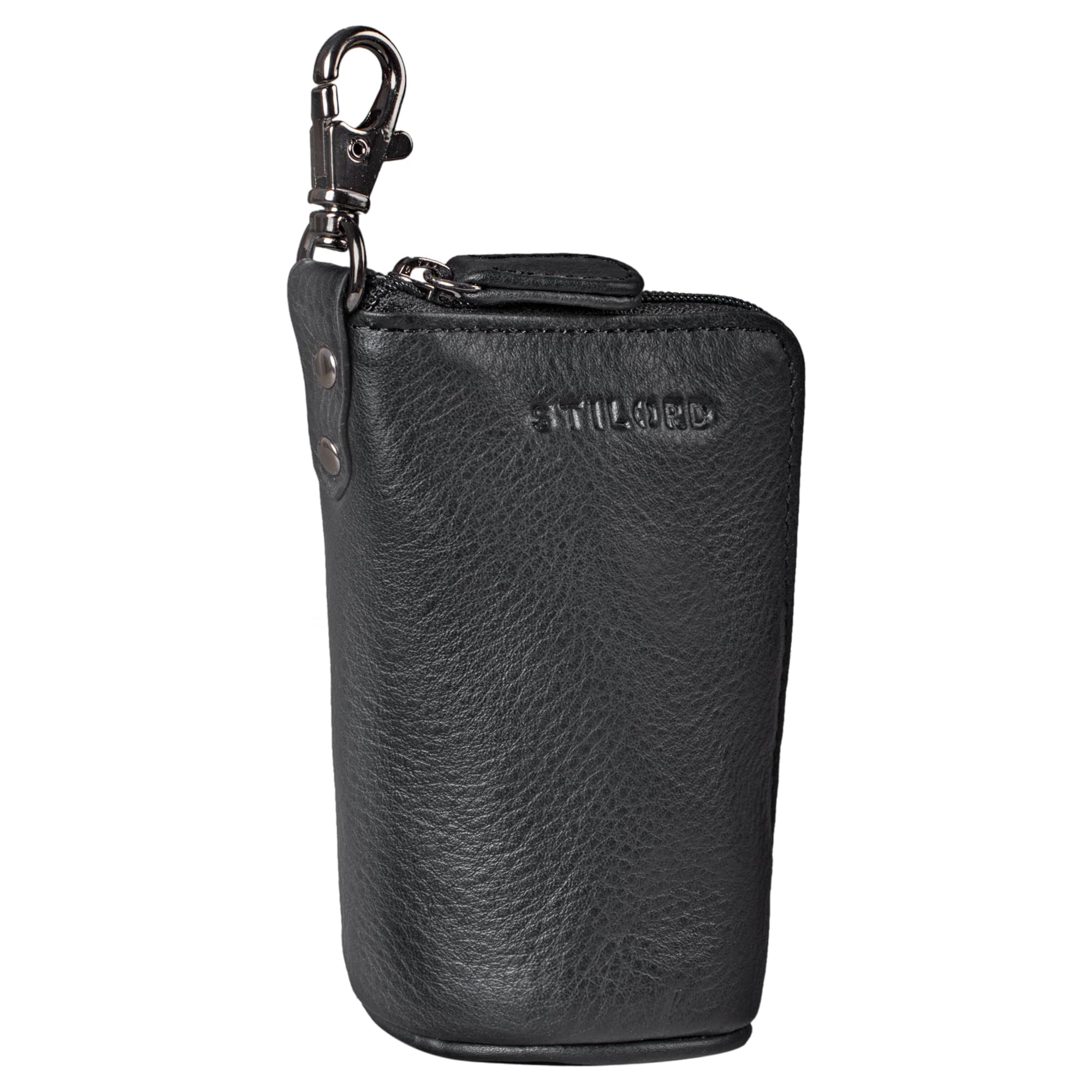 STILORD "Tanner Portachiavi Uomo e Donna in Vera Pelle Astuccio Chiave Borsa Portachiavi per Auto Mini Wallet Vintage Pelle Colore:marrone medio