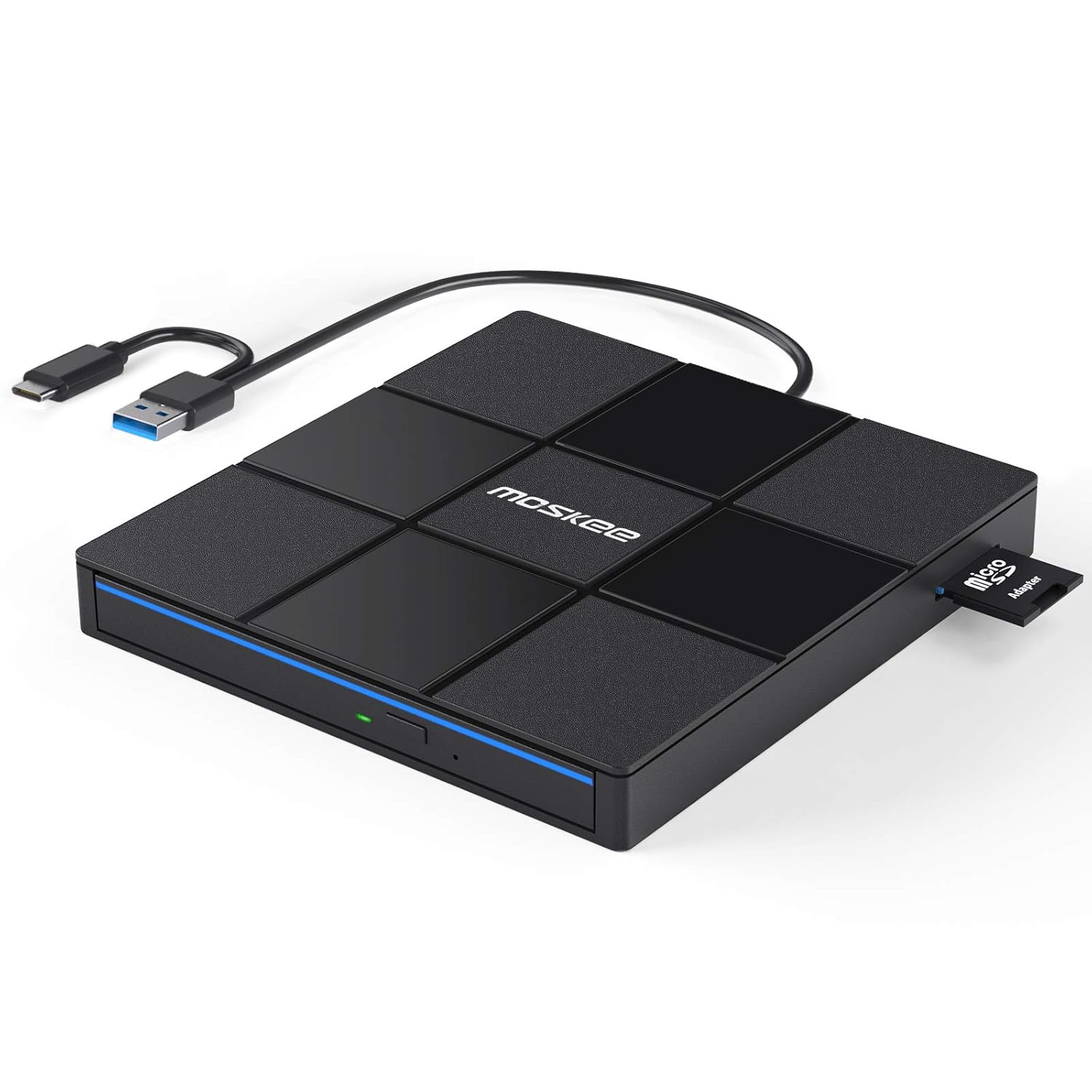 Moskee Type C External CD DVD Drive,with USB Port SD Card Slot USB 3.0
