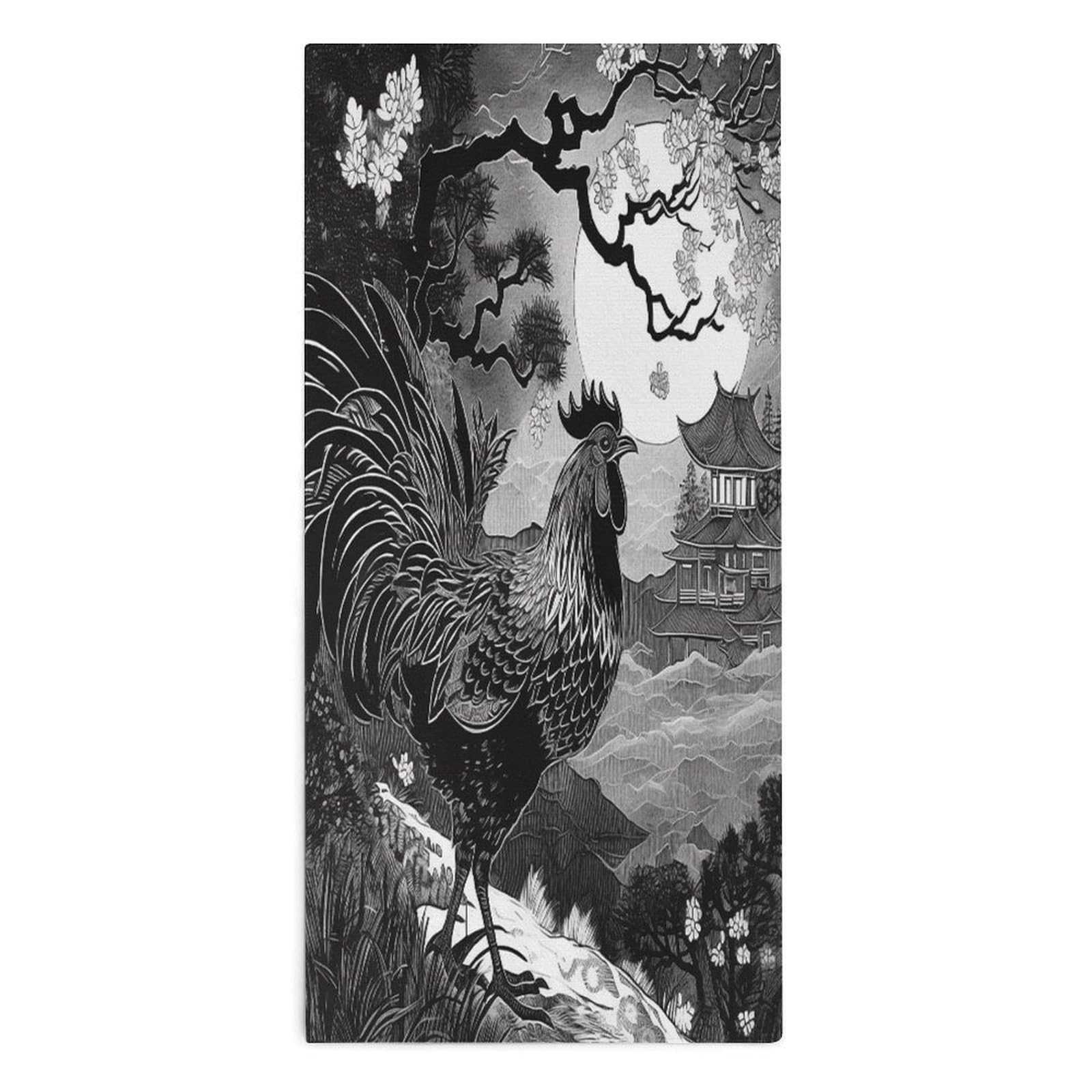 Btcowzrv Style Hand Drawn Chicken Pattern Bath Towel Beach Towels Shower Towel