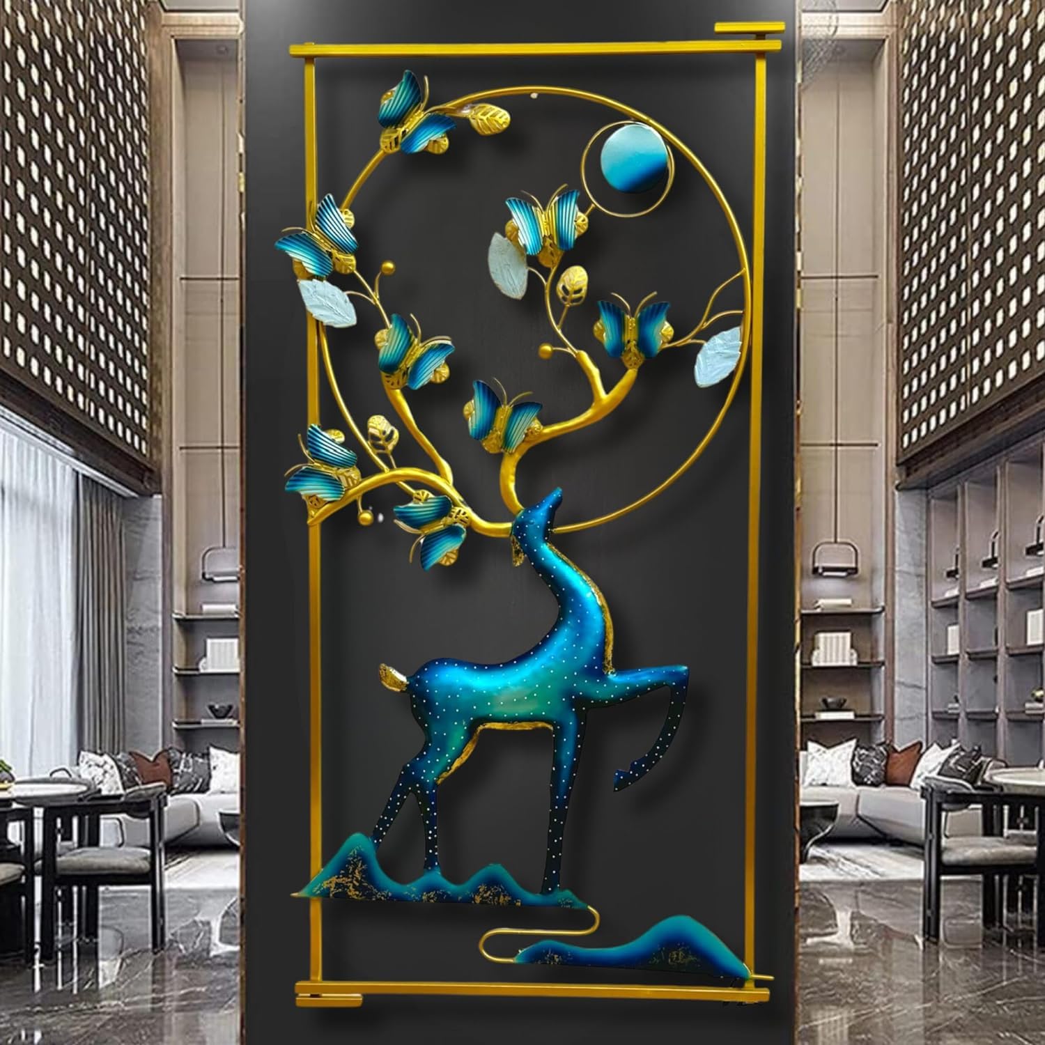 pranjals house Deer And Butterfly With LED Metal Wall Decor/Wall Sculpture/Wall Hanging Home Decoration Perfect for Living Room/Hotel/Restaurant/Bedroom/Drawing Room (Size 47x22 Inch) 04 (B0CQFJ1S9F) Amazon Price History, Amazon Price Tracker