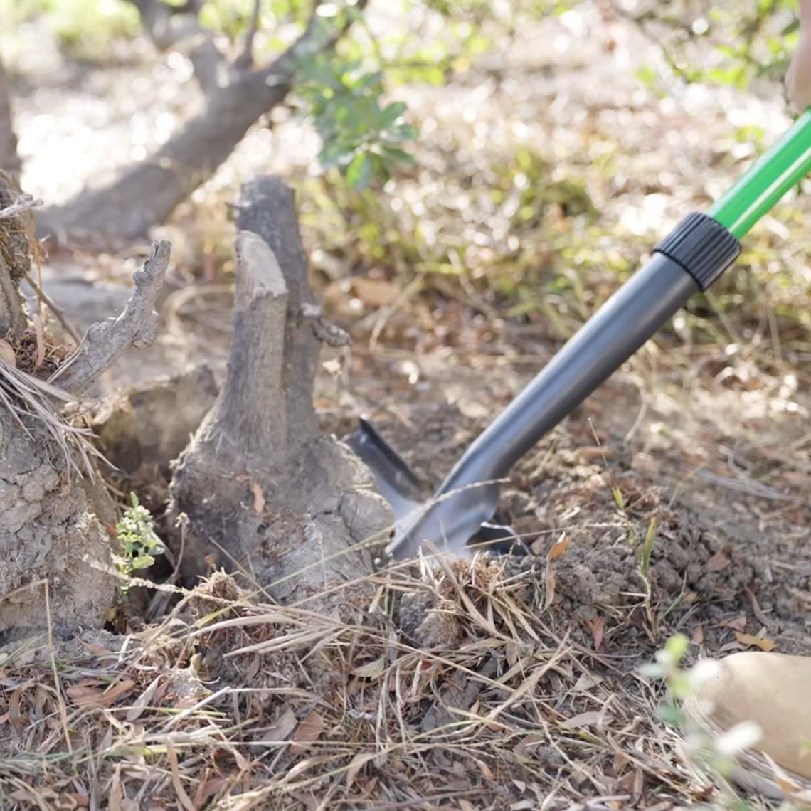 Hammersmith RayzerShovel - Das Original aus dem TV - Spaten mit Wurzelsäge für Harte, steinige Böden - Breite Trittkante – Gartenspaten – Gärtnerspaten