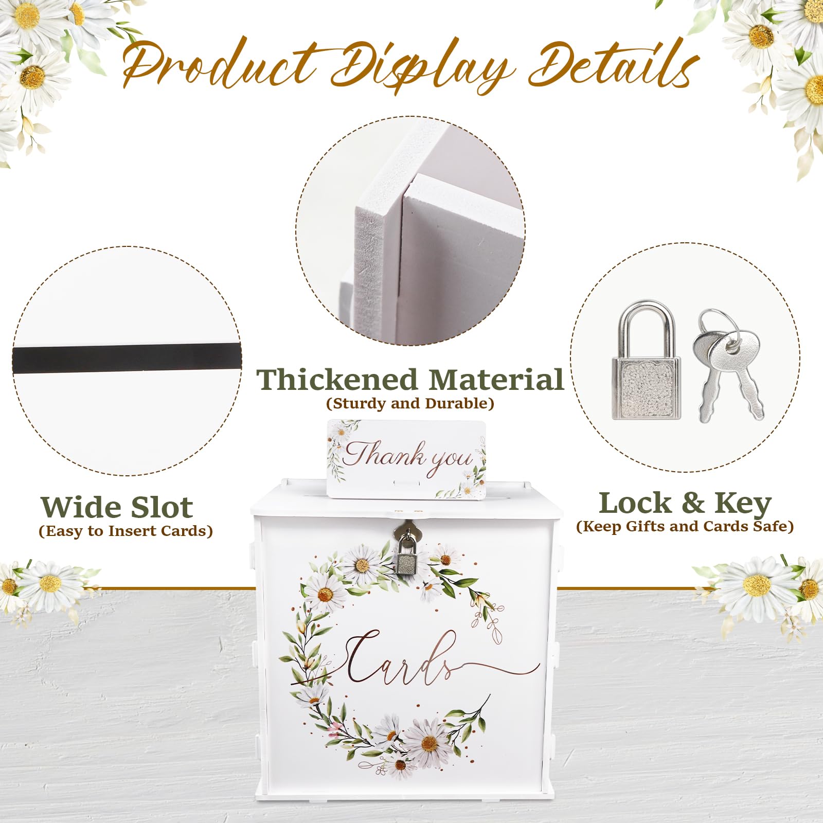 Scatola per biglietti di nozze con serratura, cassetta postale in PVC per biglietti, scatola regalo di nozze, decorazioni per matrimoni, ricevimenti, scatole postali fai da te, per feste,