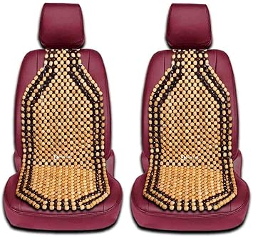 AUTO CAR WINNER Beaded Car Seat Cover Wood Cushion Massage Comfort Wooden Bead Strung Cushion-Set of 2 for Maruti Suzuki Eeco