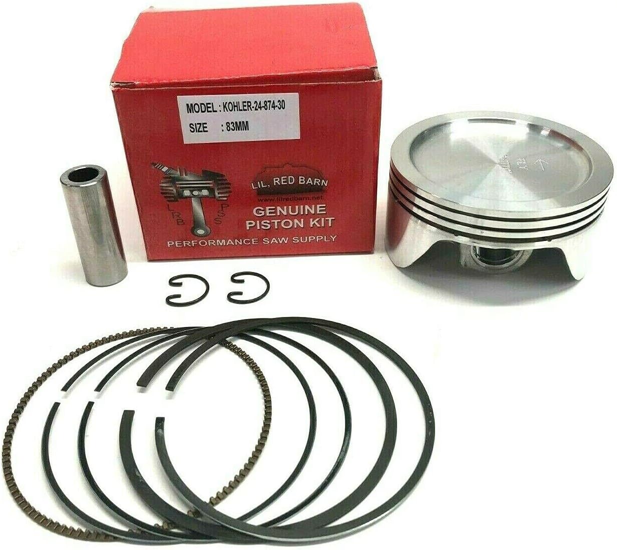83mm Piston Kits with Rings for Kohler Command CH25–CH26, CH730–CH750, CV25–CV26 – Engine Rebuild Replacement (83mm Standard – 1 Piston)