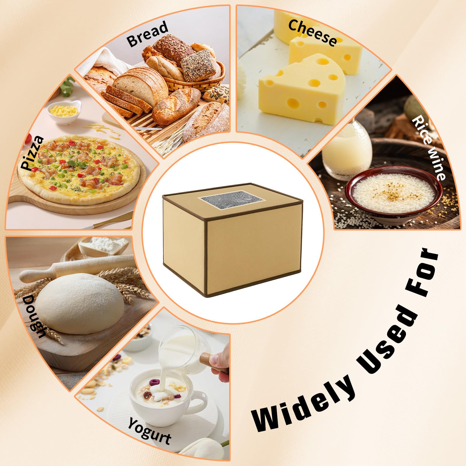 Box do fermentacji chleba Sauerteig – Elektryczna skrzynka do ciasta z regulacją temperatury i timerem, składana skrzynka do fermentacji chleba z czujnikiem temperatury NTC, skrzynka do fermentacji