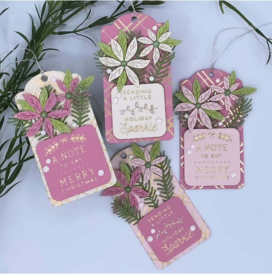 Spellbinders, Bundle of 2 Holiday Floral Die Sets, Holiday Blooms (S5-527) and Christmas Blooms (S4-1135), Total of 41 Dies