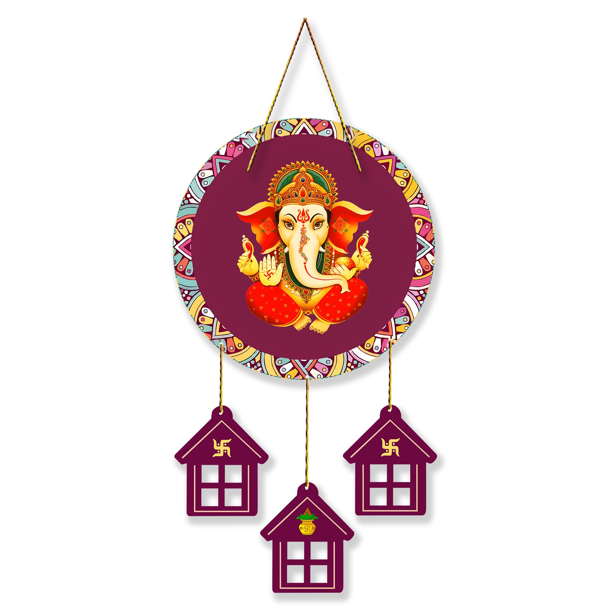 Positive Vibe Lifestyle Wooden Ganesha Wall Hanging Decoration Items for Home Gifts Mdf Wall Art for Living Room Decorative Item for House Diwali Decoration (Multicolor 2409) (B0DH2W9STZ) Amazon Price History, Amazon Price Tracker