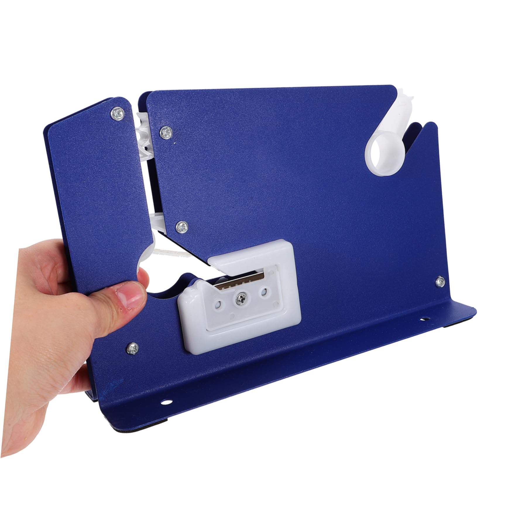 Dispenser per Nastro Adesivo 12Mm con Taglierina Integrata e 6 Pezzi di Nastro per Supermercati e Negozi per Sigillare Sacchetti in Modo Efficiente