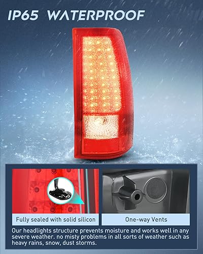 Vista 162 de Nilight Conjunto de luz trasera para Chevy Silverado 1500 1500HD 2500 2500 2500HD 3500 2007 Chevrolet Classic OE estilo pasajero lámpara trasera