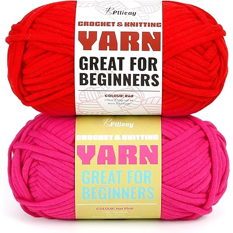 Pllieay Hot Pink Yarn for Crocheting