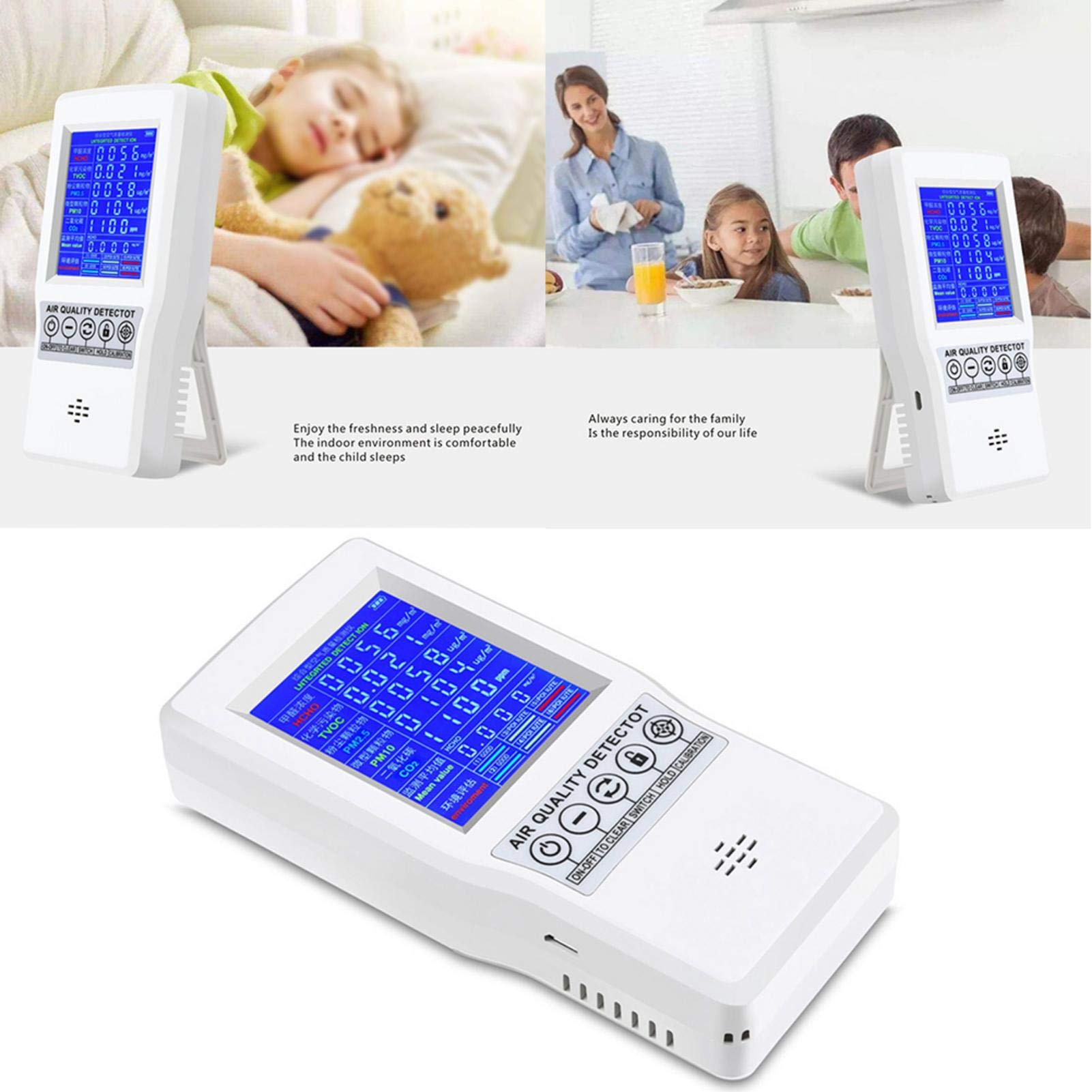 Amazon.co.jp: QIN 空気測定器 PM2.5 PM10 マルチテスター 空気品質