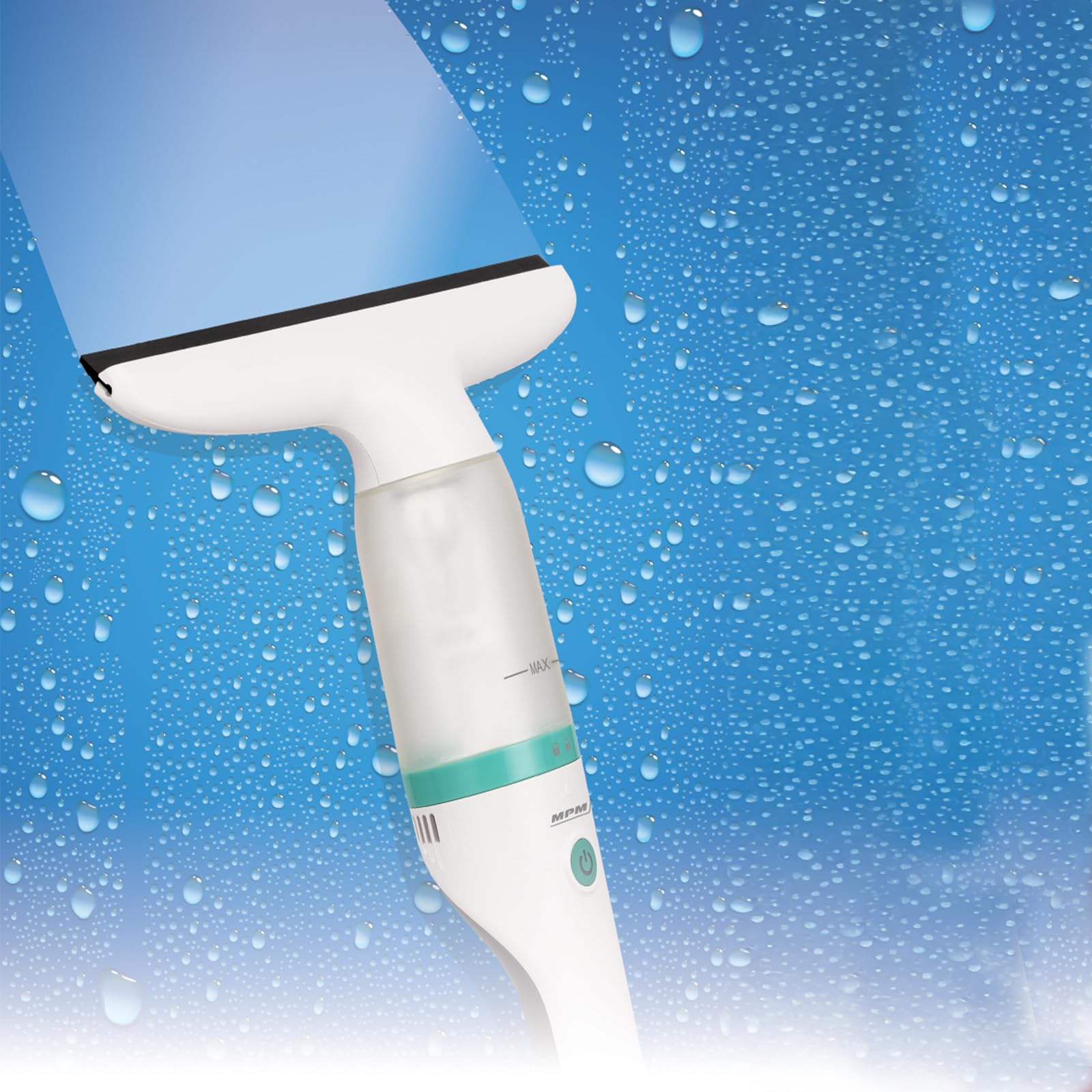 MPM Aspirateur de fenêtre MDS-01 - Aspirateur de fenêtre qui aspire automatiquement l'eau - Sans traces ni taches d'eau - 40 minutes d'autonomie avec une charge