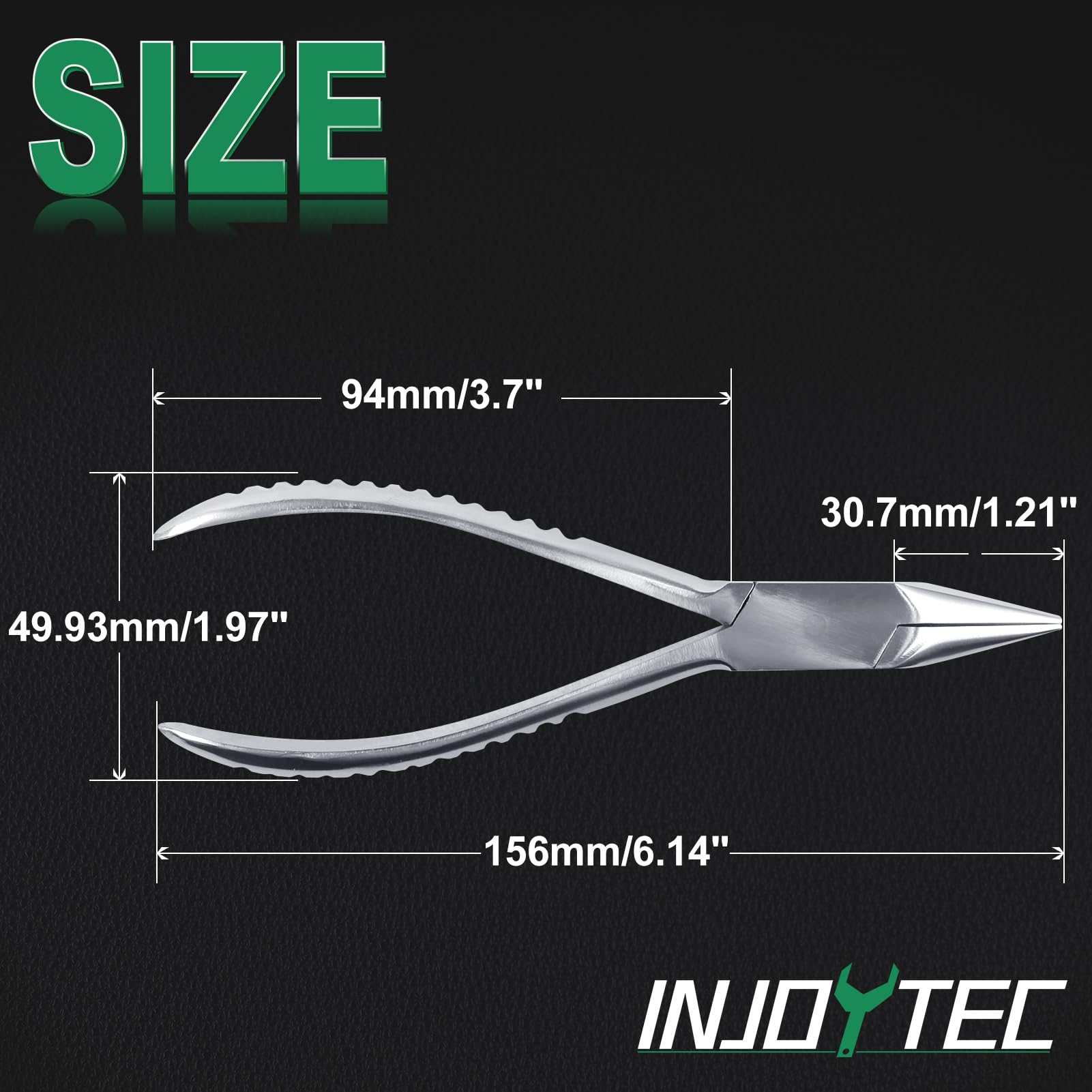 INJOYTEC Chain Nose Plier Stainless Steel Eyeglasses Repairing Plier Adjustment Tools Optical Tools Multifunction Precision Pliers Box Joint Construction Pliers for Jewelry Making - Image 2