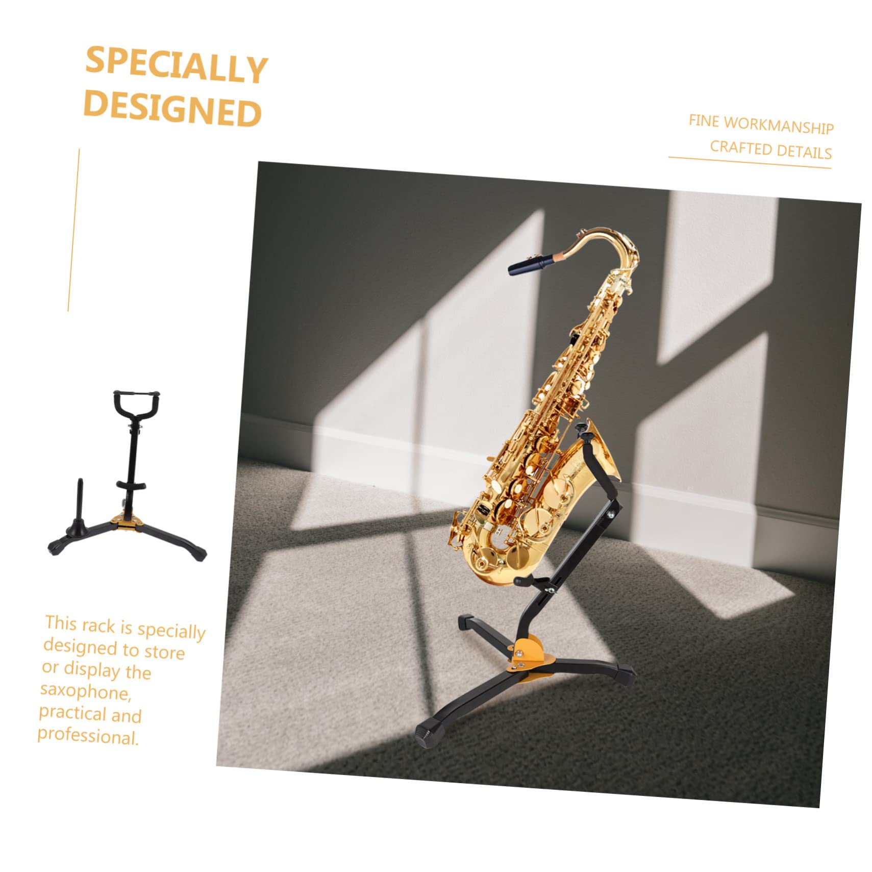 VICASKY Faltbarer Saxophonständer Tragbarer Saxophonhalter mit Schwamm aus Eisen und Abs Professionell für Altsaxophon und Tenorsaxophon für Zuhause und Musikunterricht