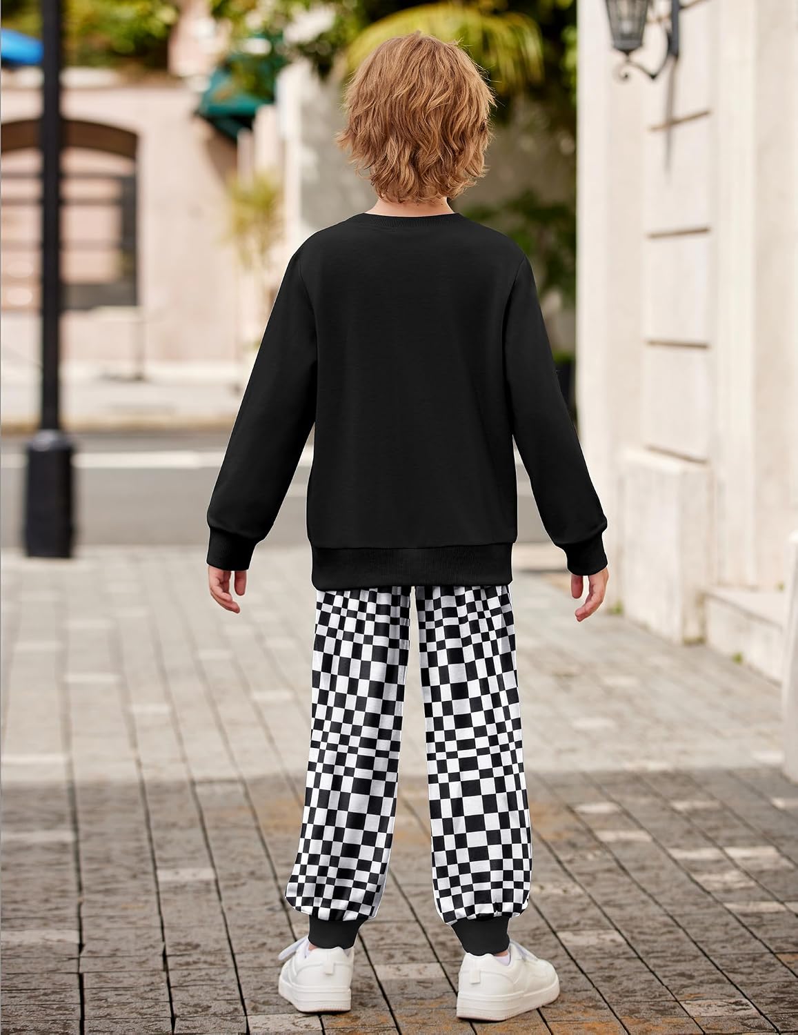 Arshiner Boys Pant Sets Long Sleeve Shirts and Pants Crewneck Sweatshirt for Fall Winter（2T- 8-9）