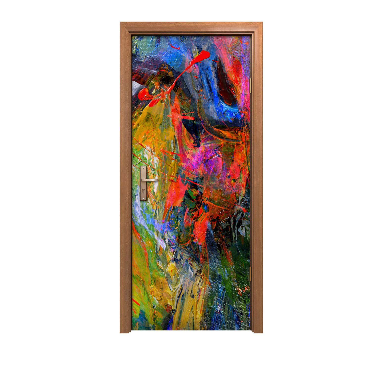 Autocollant de porte 90x200cm peinture à l'huile et décoration design d'intérieur