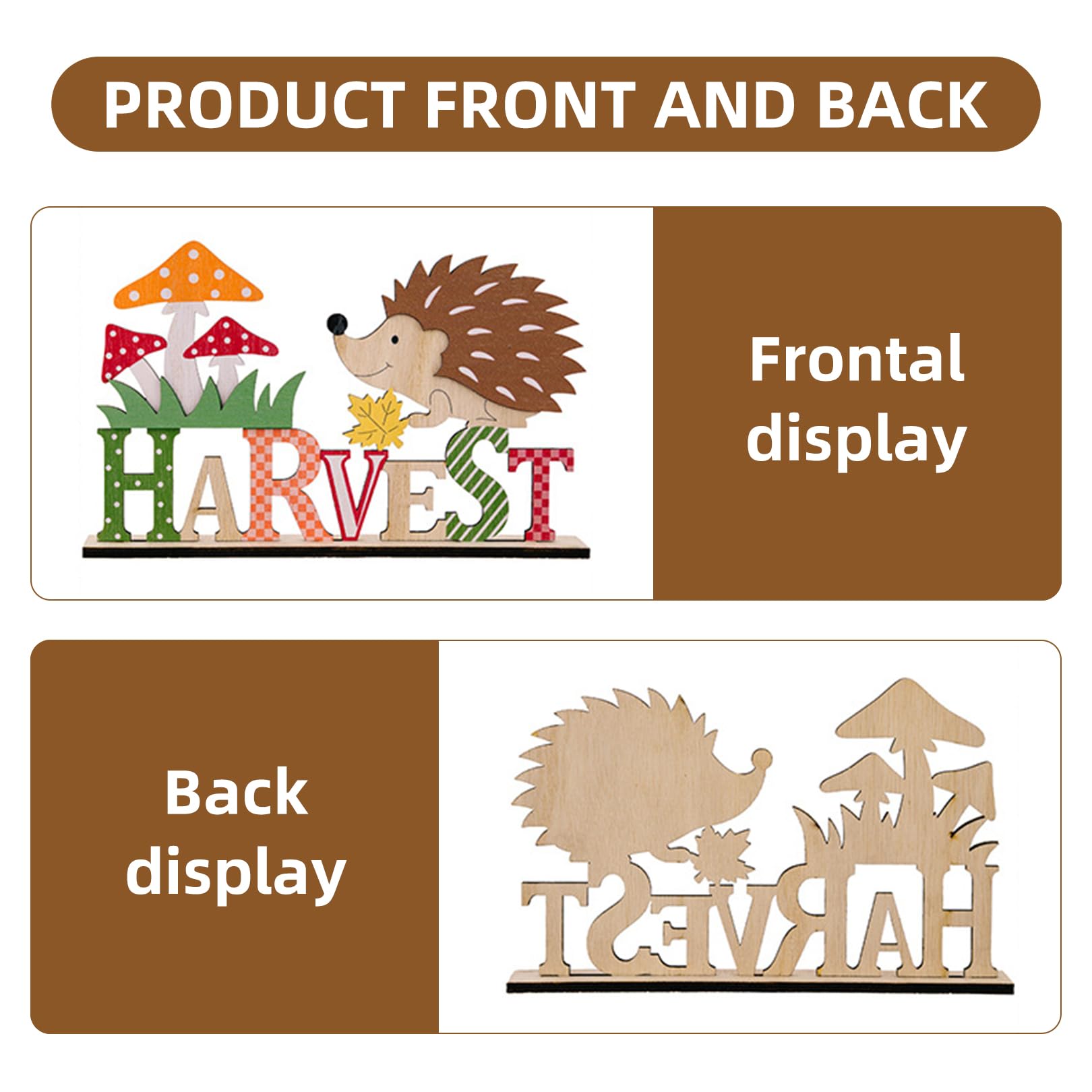 BSITSSS Herbst Deko Holz - Igel Und Eichhörnchen Schriftzug Für Tischdeko