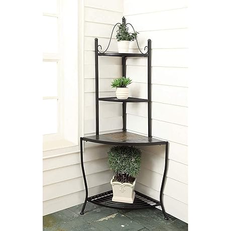 Luxurious Slate-Topped Baker's Rack For Outdoor Spaces