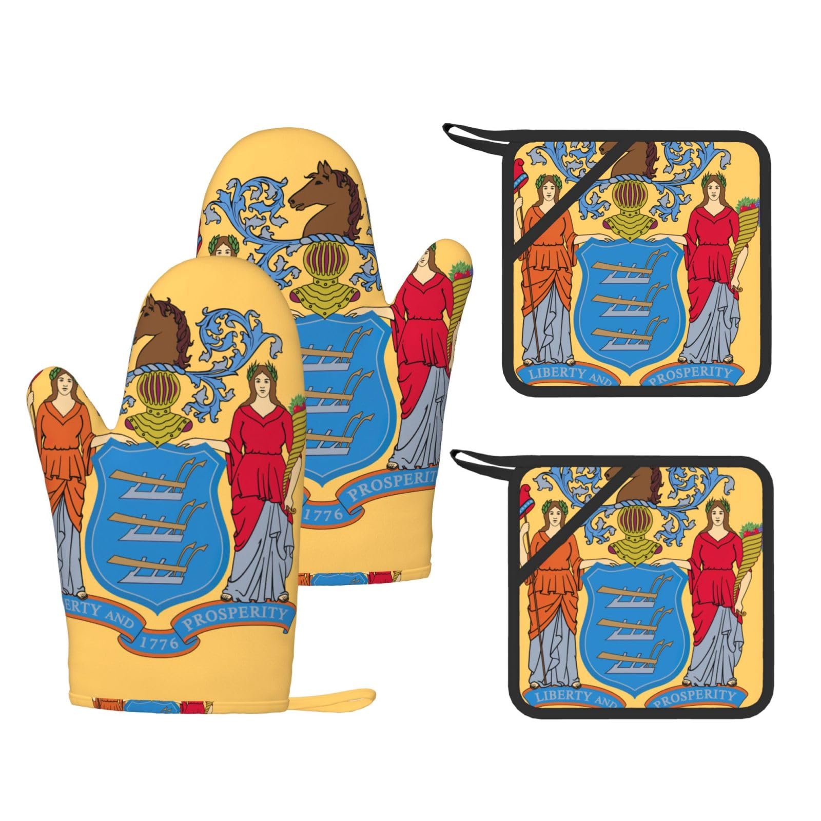 Gants de cuisine résistants à la chaleur en silicone lot de 4 anti-brûlure