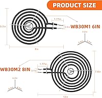 Vista 3 de Bandejas de goteo para quemador de estufa eléctrica WB31M19(20.32 cm) WB31M20(15.24 cm) Quemador de estufa eléctrica de repuesto para parte superior