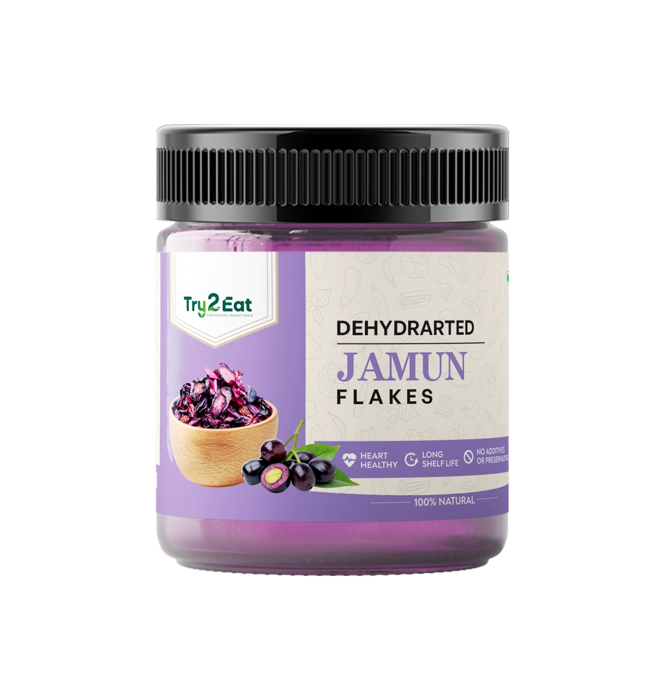 Try2Eat Dehydrated Jamun Flakes -50 Gram 100% Natural, Heart Healthy, No Additives or Preservatives, Long Shelf Life Gourmet Fruit Sprinkles - Premium Dried Black Plum Flakes for Snacking-image-34