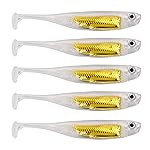 QualyQualy Soft Plastic Swimbait Paddle Tail Shad Lure Soft Bass Shad Bait Minnow Paddle Tail Swim Bait for Bass Trout Walleye Crappie - 2.75in, 3.14in, 3.94in, 5in