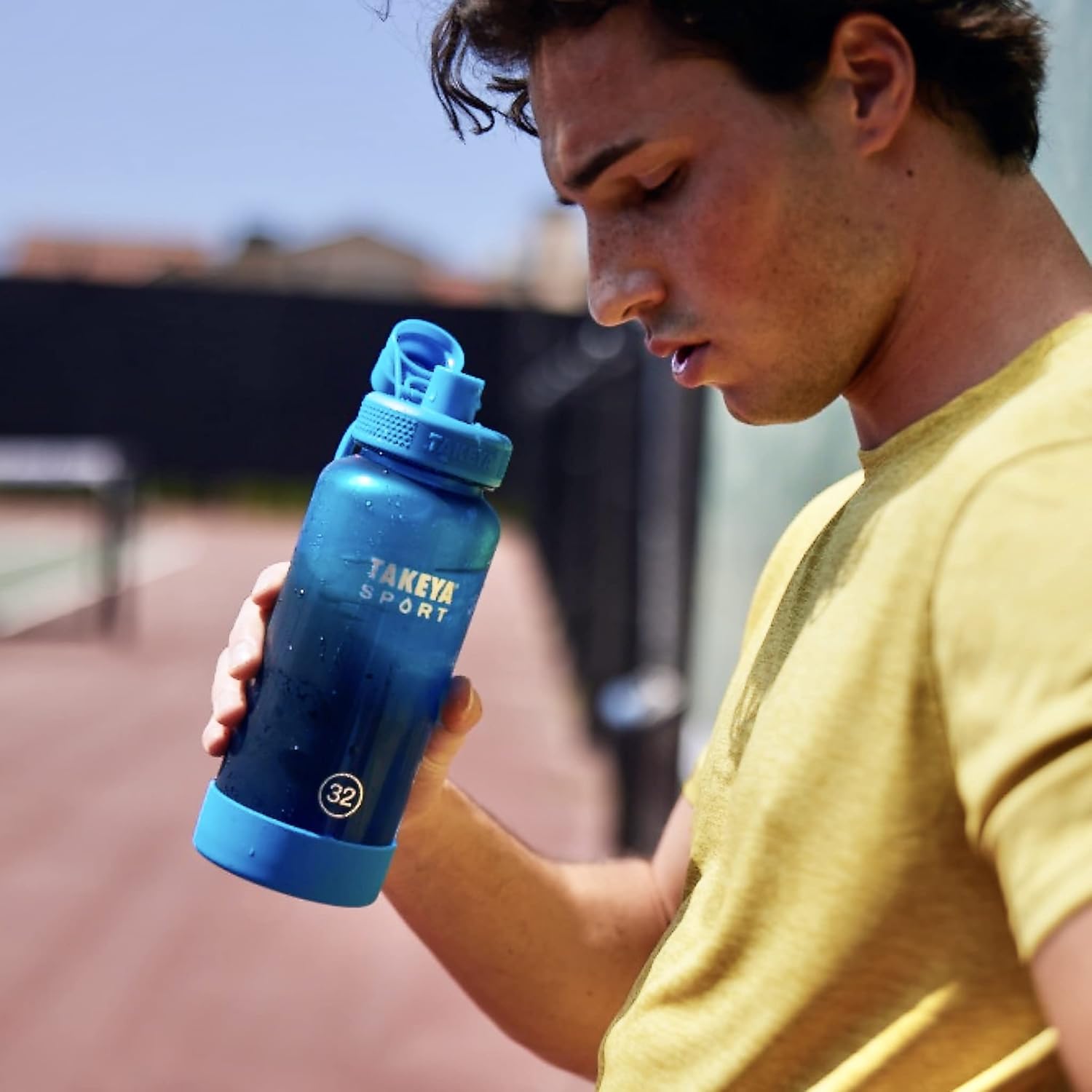 Takeya Tritan Sport Water Bottle with Spout Lid - BPA-Free & Dishwasher-Safe Water Bottle - Reusable Bottle with Lid Handle - Simple Leak-Proof Water Bottle - 32 oz, Pro Fire - Image 5