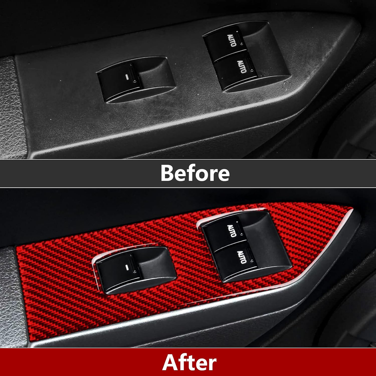 Car Window Lift Switch Sticker Carbon Fiber Decal Cover for Ford Mustang GT Shelby 2005 2006 2007 2008 2009 S197 Accessories