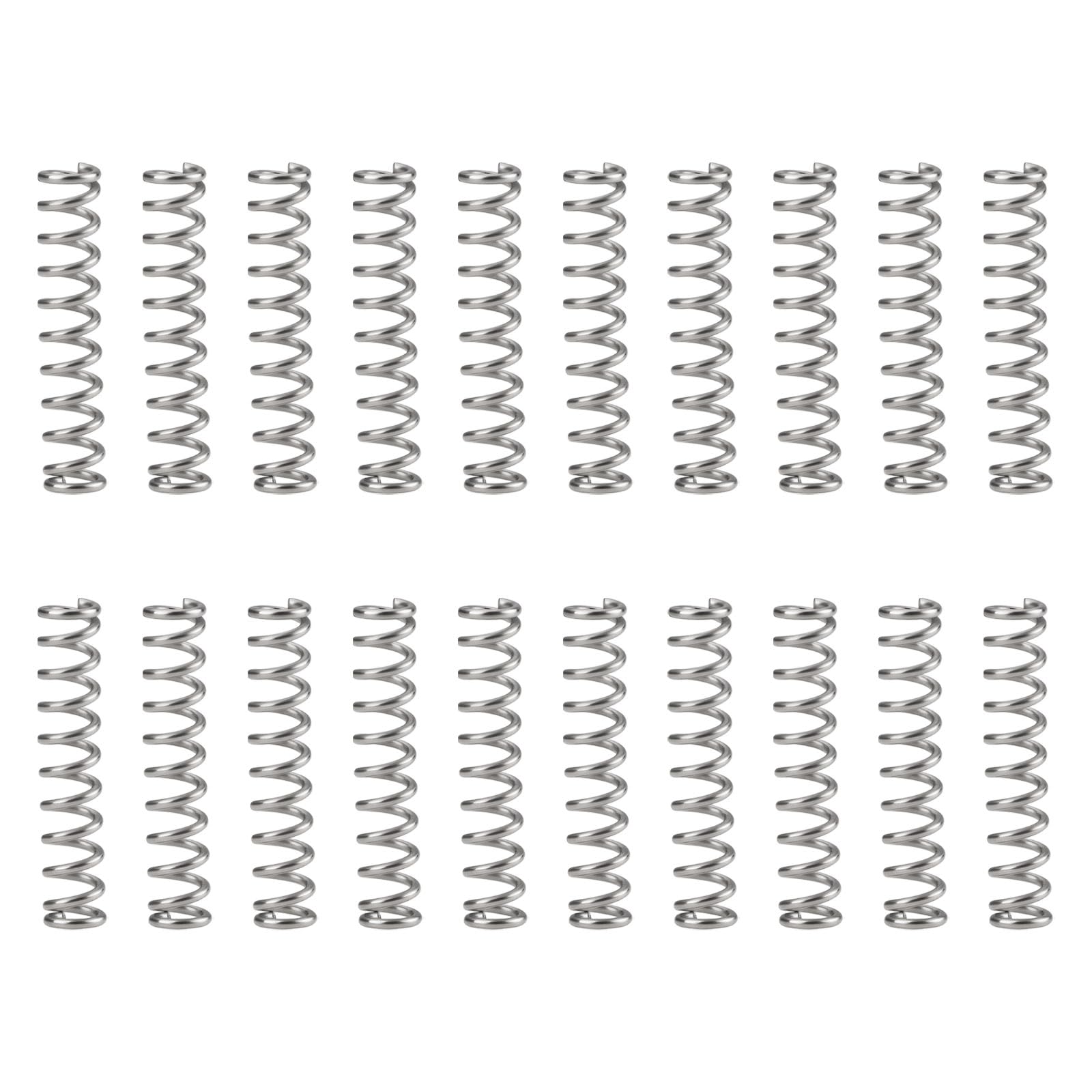 MechPort 20Pcs 304 Stainless Steel Compression Spring 0.5mm Wire Dia x 3mm OD x 15mm L for Home Repair Toys DIY Projects
