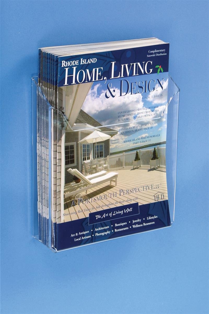 Displays2go 8.5" Wall Mounting Catalog Rack Magazine Holder, Set of 30