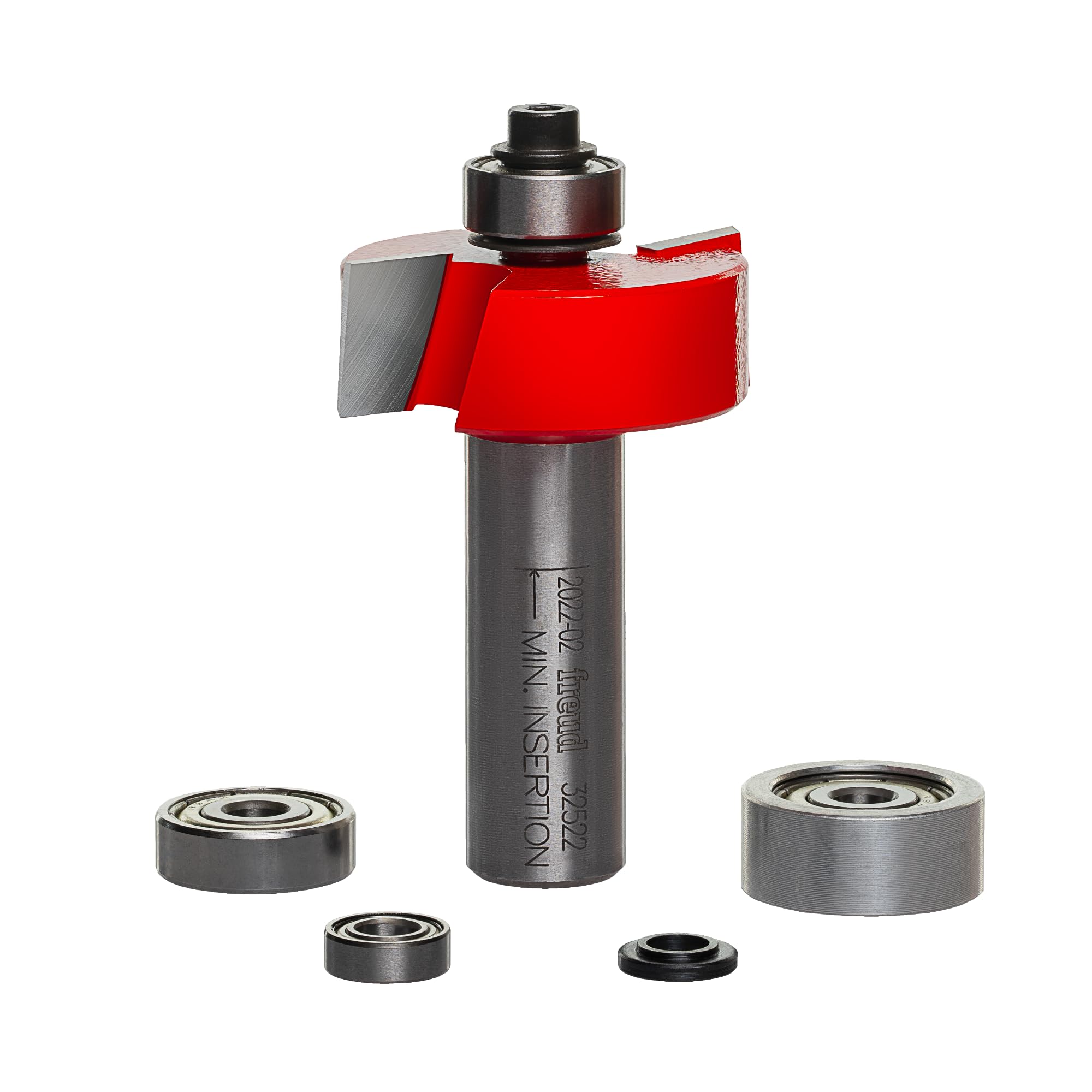 Freud 32-522: 5/16", 3/8", 7/16", 1/2" Depth Rabbeting Bit with Bearings