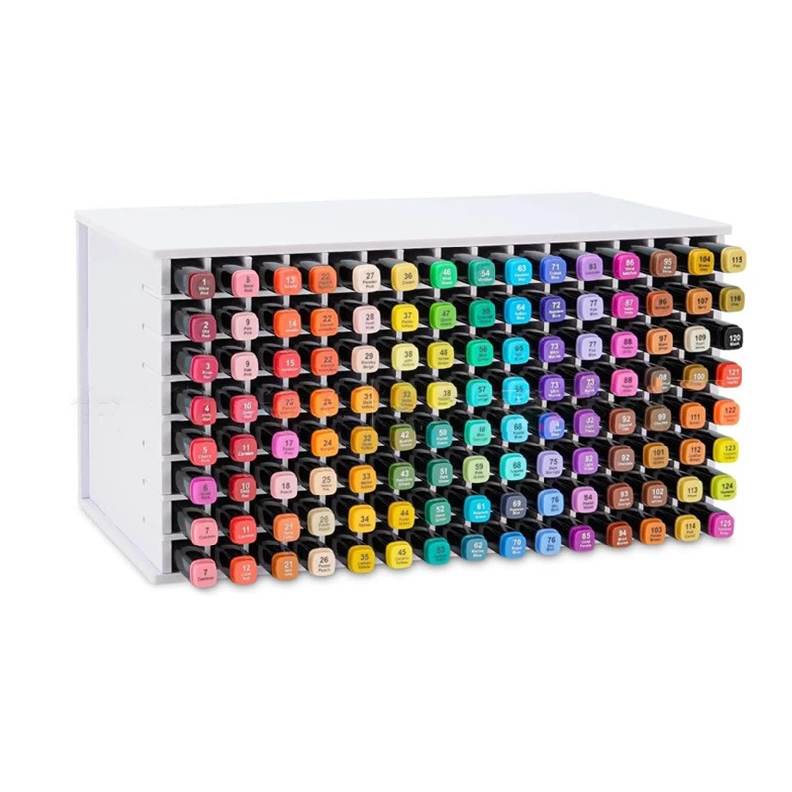 Aufbewahrungsbox für Markierungsstifte Kunstmarker-Aufbewahrungsregal for 72/120 Marker, Aquarellpinsel, Stifte, Farbstifte, Organizer-Halter for den Schreibtisch für Büro(Large)