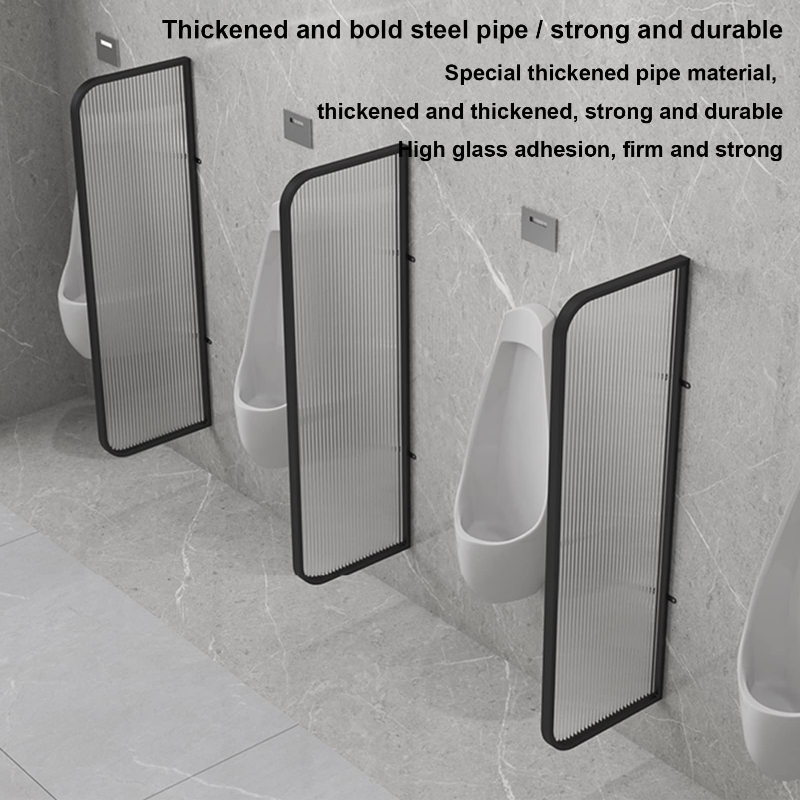Cloison en Verre Transparent pour établissements de santé publique, séparateur d'urinoir étanche, écran de confidentialité pour Toilettes Hommes, séparateur hygiénique, Solution de