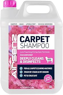 AIRSENZ Professional Carpet Shampoo - Low Foaming Extraction Formula Suitable For All Carpet Cleaning Machines (Spring Blossom, 5L)