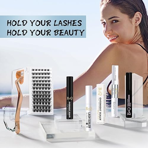 Miniatura 7 de Sellador de pestañas Overnighter de 0.3 onzas líquidas para extensiones de pestañas, sellador de extensiones de pestañas B&Q para revestimiento de