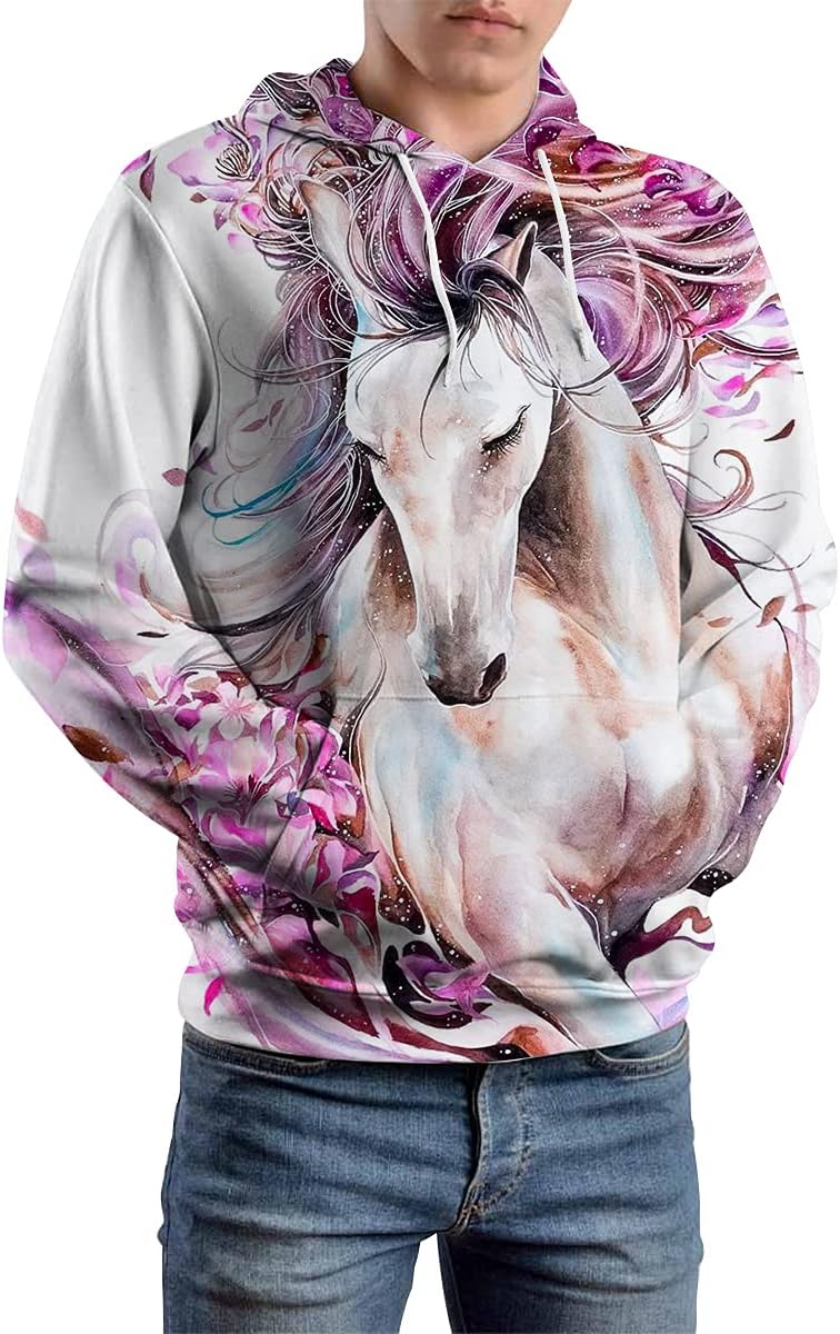 TiwBski Unisex Horse Creative 3D Printed Hoodie Novelty Animal Print Hoodies Sweatshirt - Image 4