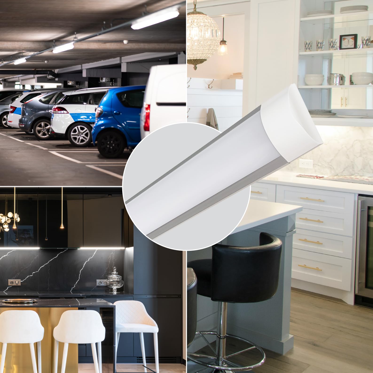 LED ATOMANT Pack 2x Pantalla Luminaria LED integrado, 120cm 40W, CCT (Selector de Color Blanco Calido, Neutro y Frio), 4000 lumenes