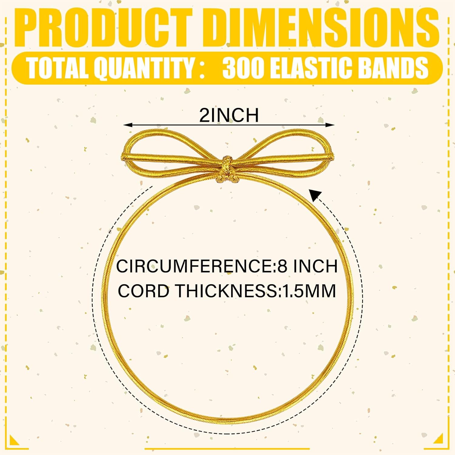 Vercraft 200 Pcs Gold Stretch Loops with Pre Tied Bows Metallic Elastic Ribbon String Elastic Cord for Gift Boxes Tags Gift Wrapping Crafts(8 Inch,Gold)