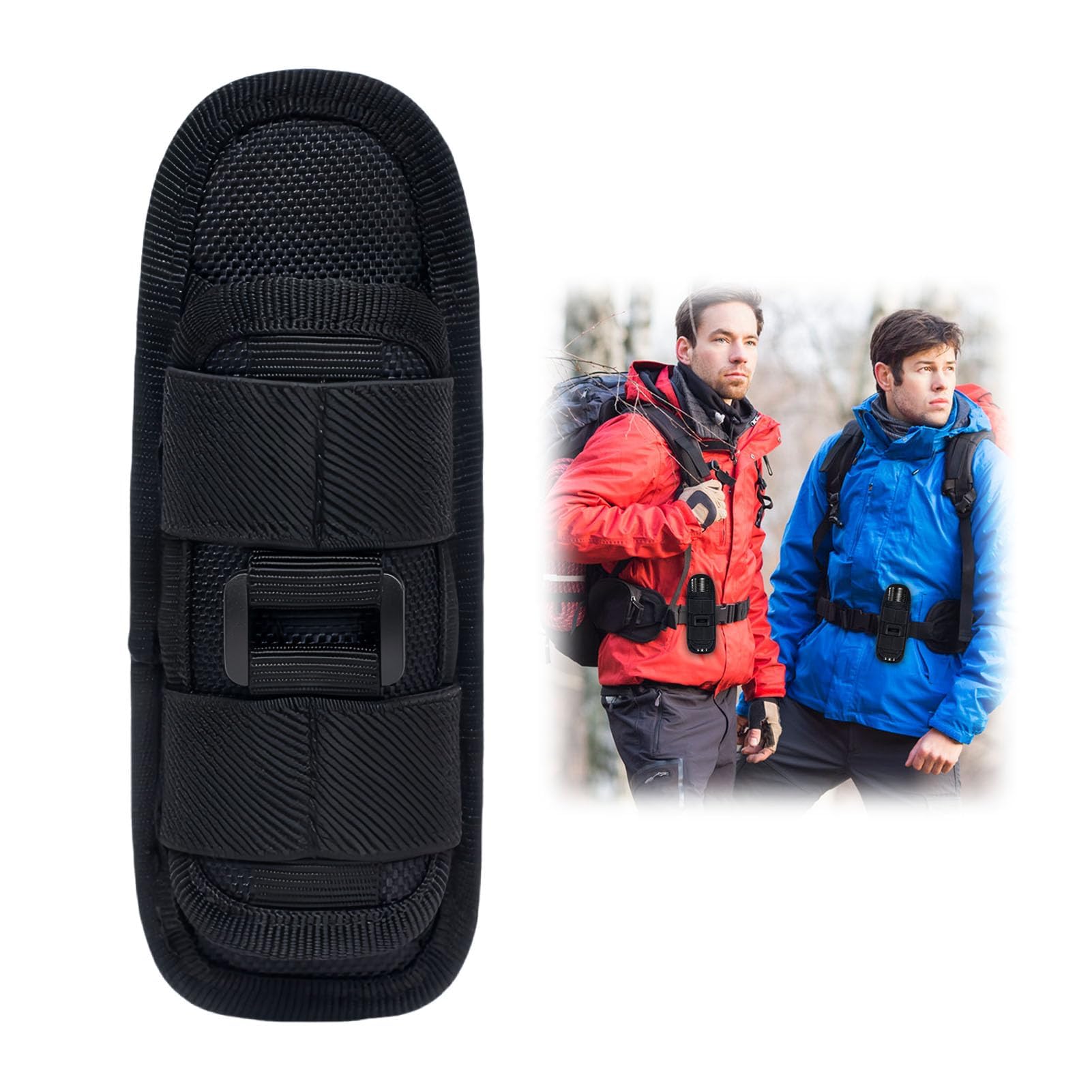 Custodia per Torcia Tascabile Girevole a 360 Gradi Con Clip per Cintura, Supporto Tattico per Attività All'aperto, Escursionismo, Caccia, Campeggio, Copertura in Nylon