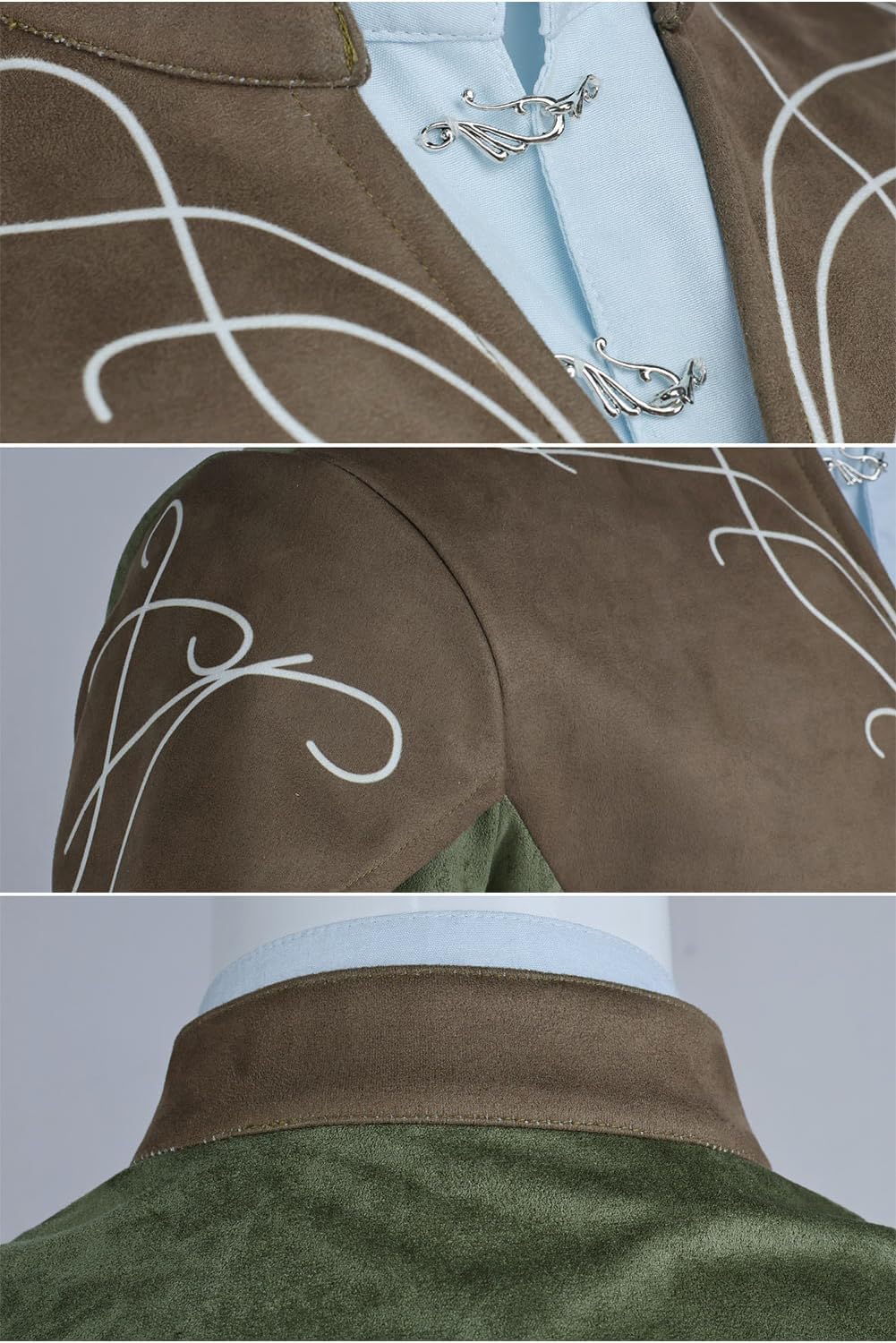 Mens Legolas Costume Lord Ring Legolas Cosplay Cape Wristband Brooch Outfit Jacket Shirt Pants Cloak Sword Accessory