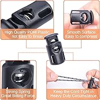 Vista 8 de CooBigo 20 piezas de cierres de cordón de resorte de plástico, cierres de palanca de cuerda de paracaídas para pantalones de sudor con cordón