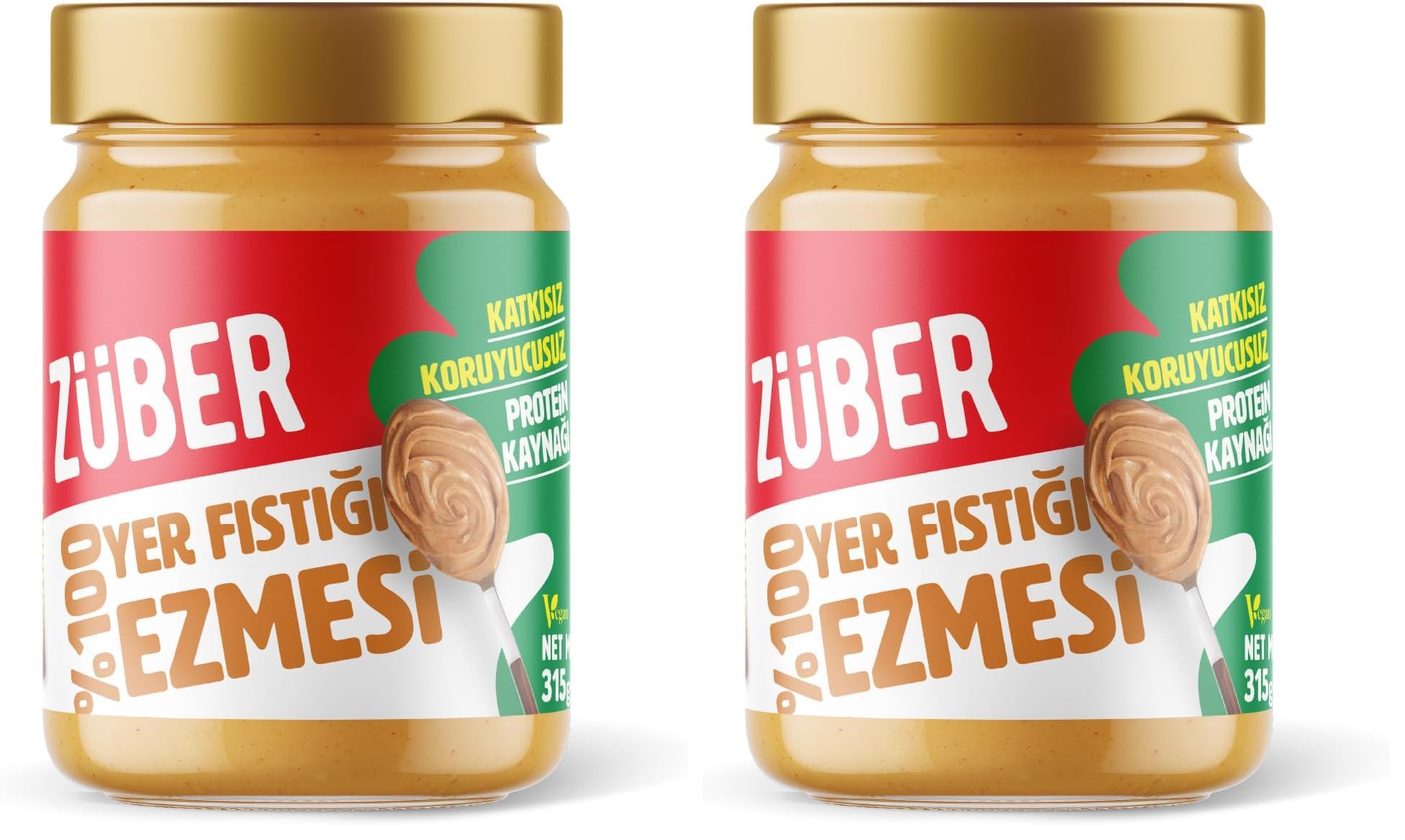 Züber%100 Fıstık Ezmesi 315 g (2 paketi)