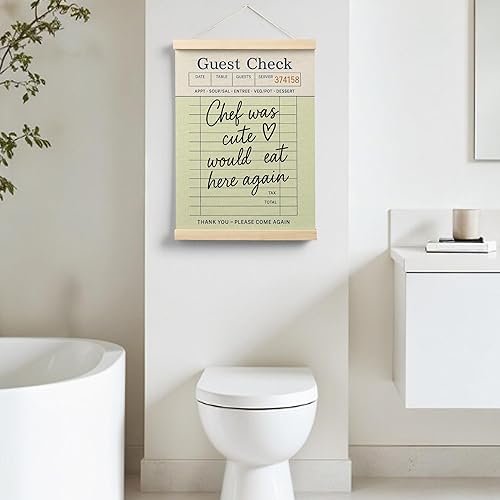 Miniatura 5 de Evcprz Chef Was Cute Would Eat Here Again - Marco para colgar pósteres, arte de pared retro de moda con diseño de cuadros de invitados, decoración