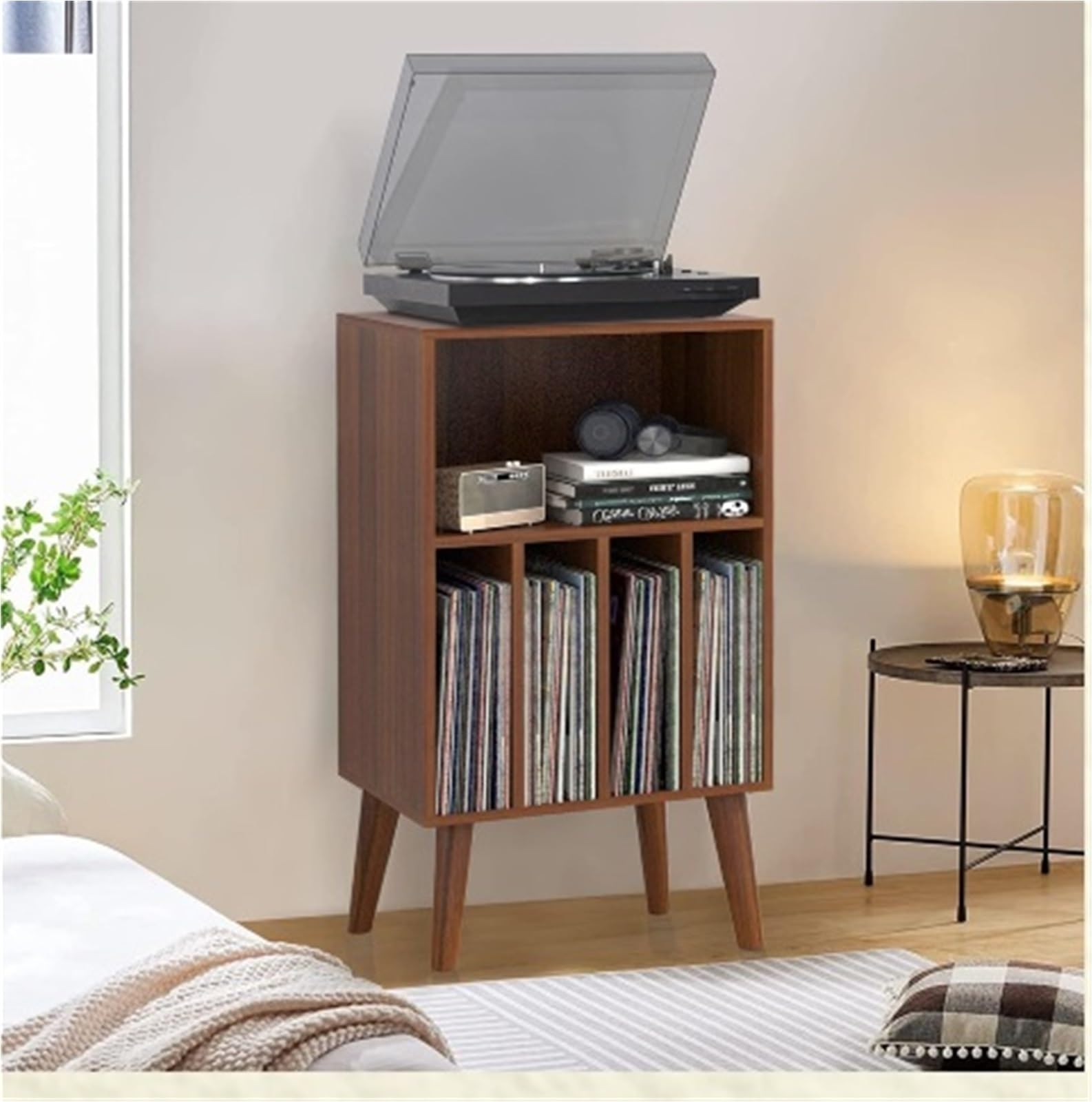 Stojak Na Płyty Gramofonowe Drewniany Stojak Na Gramofon LP, Uchwyt Płyty Winylowe, Organizer Stół, Klasyczny Pliki, Książki Do Przechowywania Książki