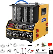 AUTOOL Fuel Injector Cleaner Tester Machine, Ultrasonic Fuel Injection Cleaner with Heating Function 4 Cylinder for GDI, EFI, FSI Fuel Injectors, Digital Display, 3 Cleaning Functions 10 Test Modes