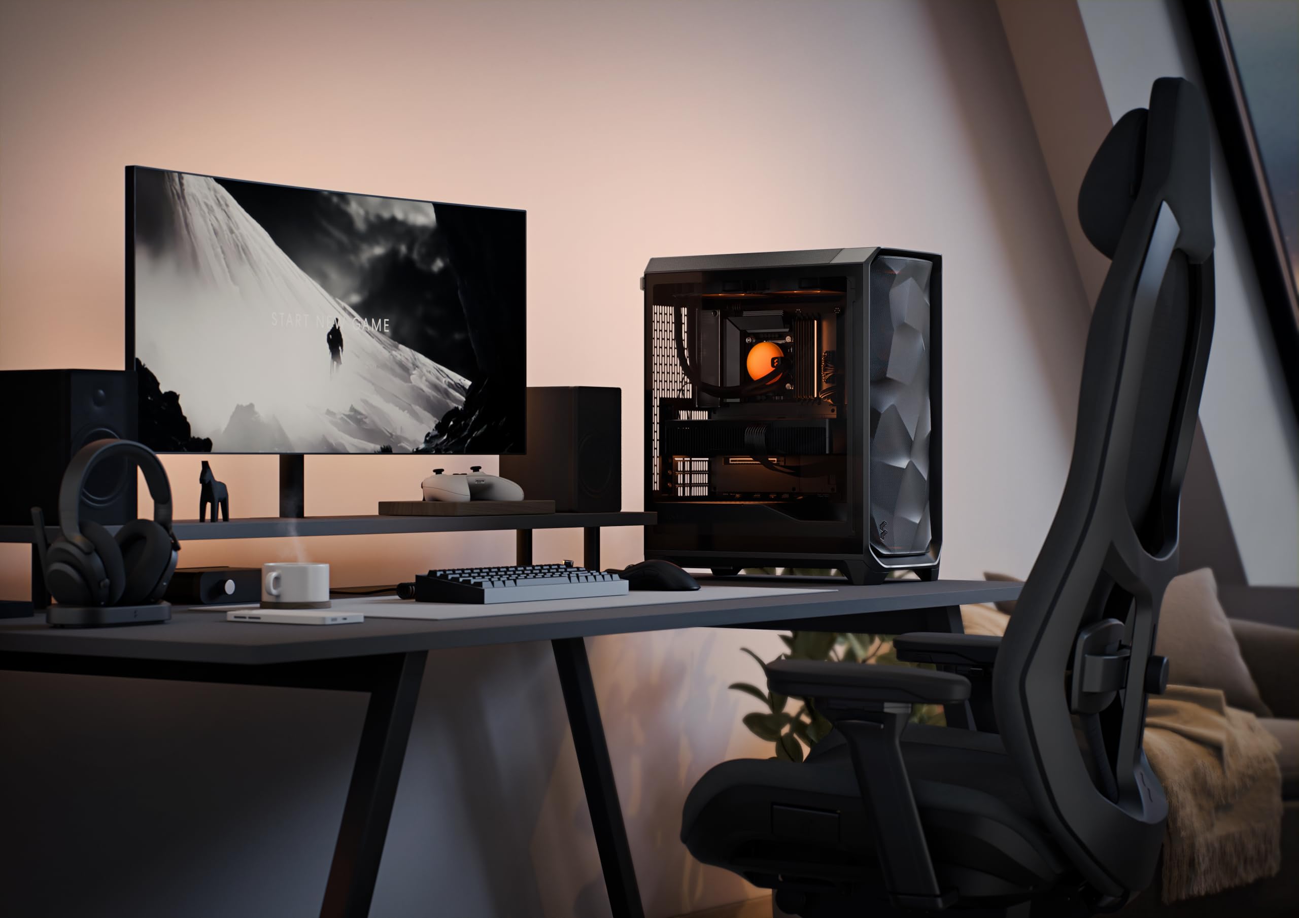Fractal Design Meshify 3 Black TG Light Tint - Gaming Computer-Gehäuse – Facetten-Mesh-Front – DREI Momentumüfter enthalten - E-ATX/ATX/mATX Unterstützung – Bild 4